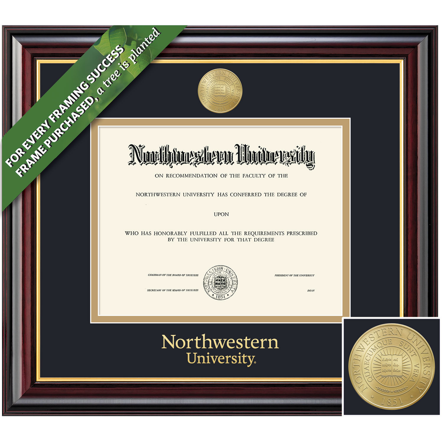 Framing Success 8.5 x 11 Windsor Gold Medallion Bachelors, Masters Diploma Frame