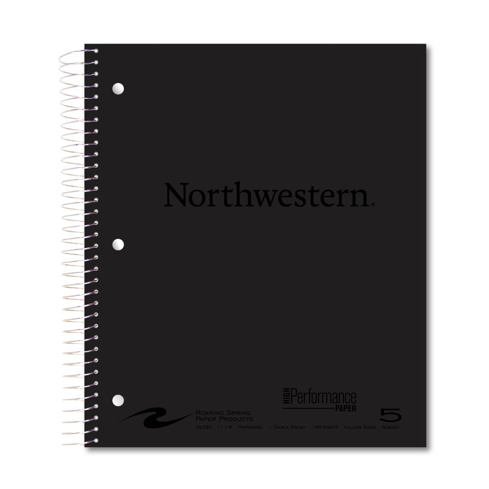 Roaring Premium 5 Subject Notebook, 8.5x11 College Ruled 20lb Paper, Pressboard Foil Cover